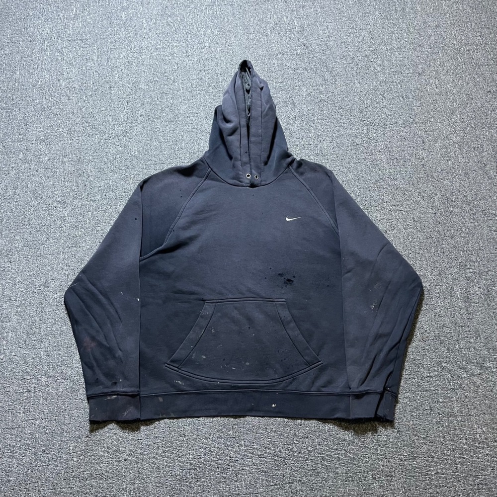 Vintage Nike Hoodie Size M Faded Thrashed Distressed Paint Splatter Y2K 00s